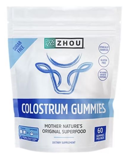 Zhou Colostrum Gummies Natural Peach Flavor 60 Gummies