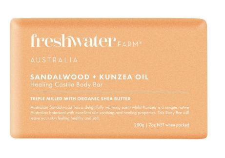 FreshWater Farm Castile Body Bar Sandalwood + Kunzea Oil 7 oz