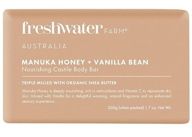 FreshWater Farm Castile Body Bar Vanilla + Manuka 7 oz