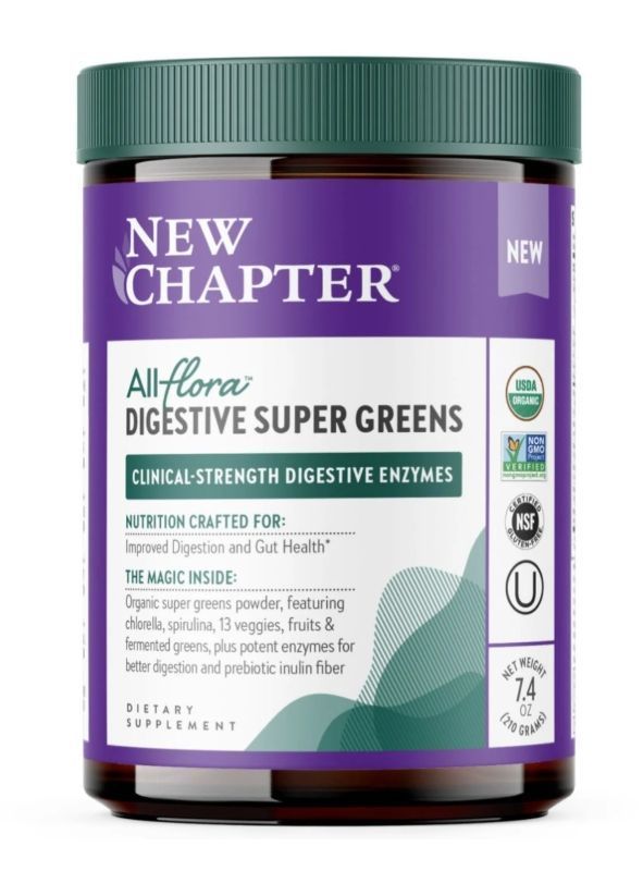 New Chapter All Flora Digestive Super Greens 7.4 oz 30 servings