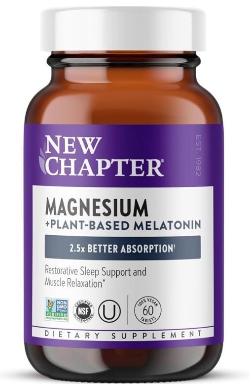 New Chapter Magnesium + Plant Based Melatonin 60 vegan tabs