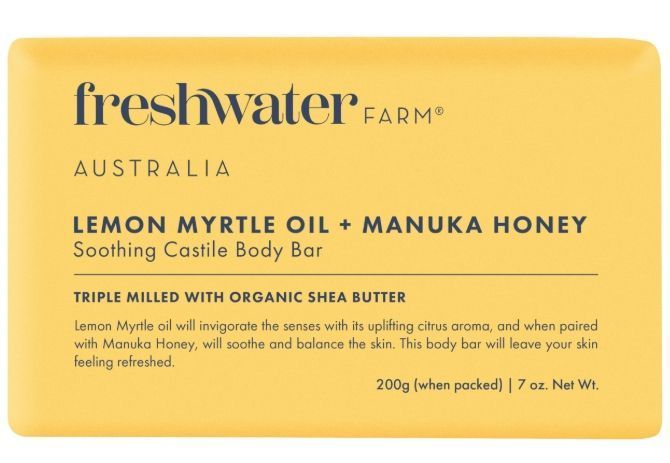 FreshWater Farm Castile Body Bar Lemon + Manuka 7 oz 