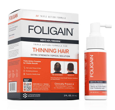 Foligain Men's Triple Action Complete Formula for Thinning Hair w/ 10% Trioxidil 2 ounce