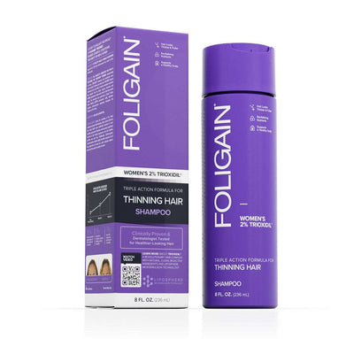 Foligain Women's Triple Action Shampoo for Thinning Hair w/ 2% Trioxidil 8 ounce