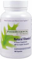 FoodScience of Vermont Natural Vitamin E-400 100 caps