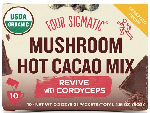 Four Sigma XOCO Red Cordyceps Mushroom Hot Chocolate Drink Mix 10 ct