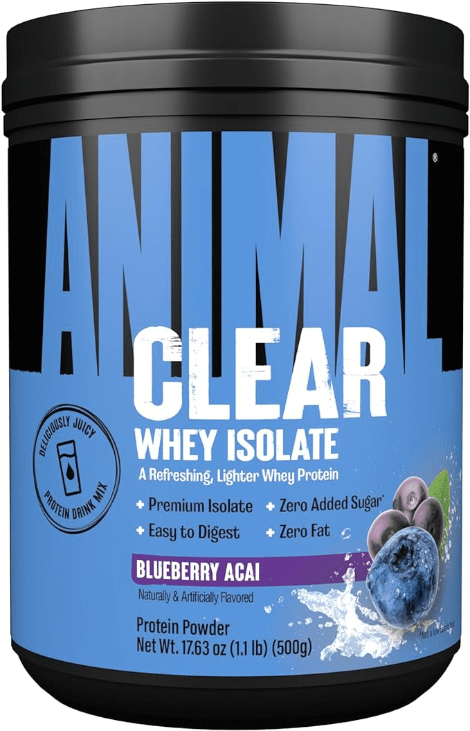 Univeral Animal Clear Whey Isolate Blueberry Acai Flavor 20 Servings