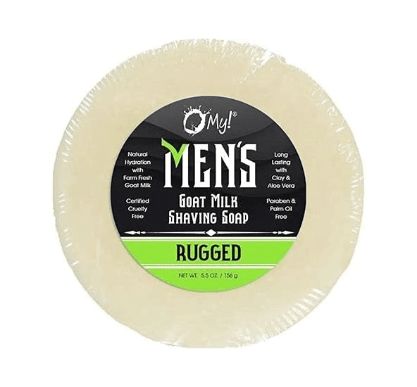 O My!  (Men's) Goats Milk Shaving Soap Puck 5.5oz Rugged