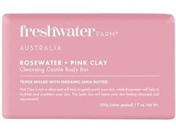 FreshWater Farm Castile Body Bar Rosewater + Clay 7 oz 