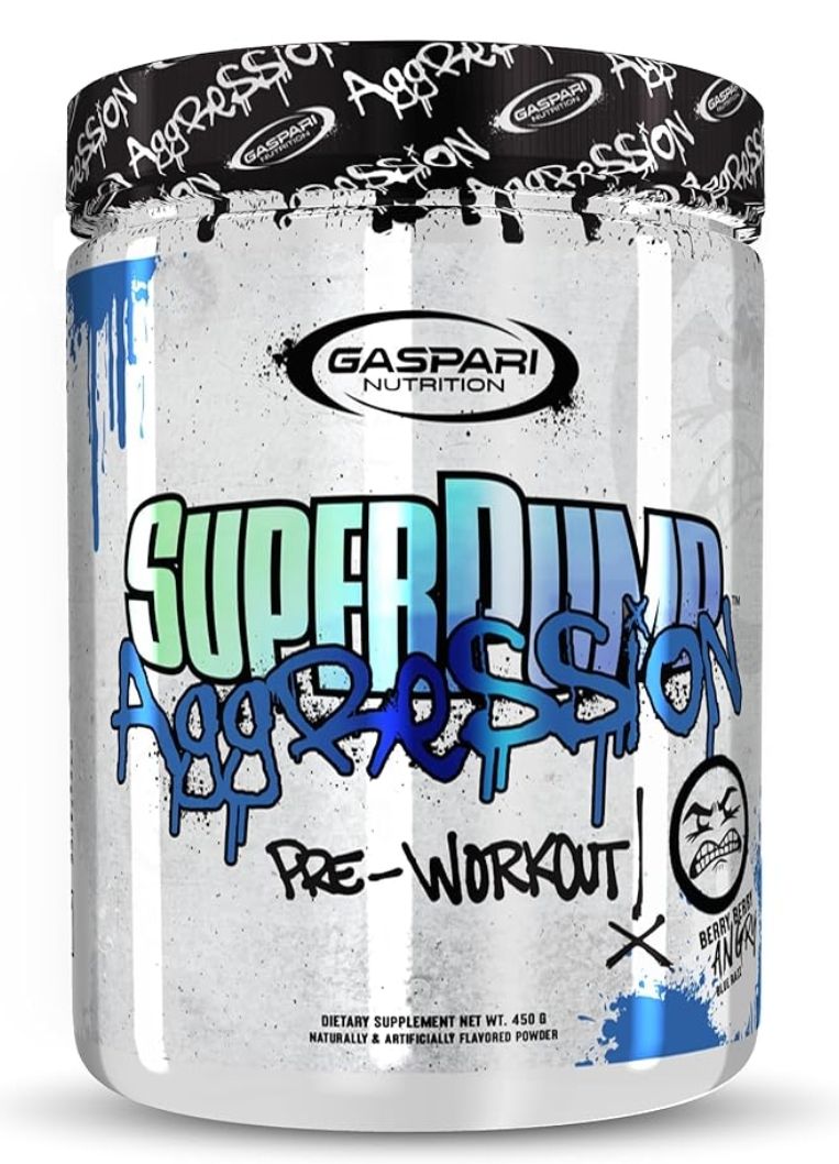 Gaspari Super Pump Aggression Pre - Workout Berry Berry Angry Blue Razz 40/20 Servings