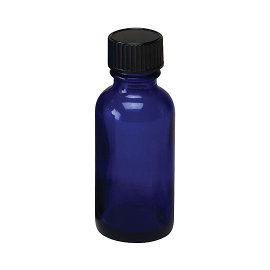 Frontier Cobalt Blue Boston Round Bottle with Cap 6 count 0.5 oz