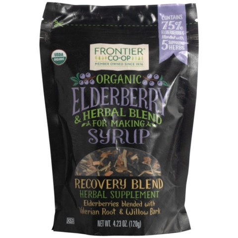 Frontier Elderberry & Herb Blend for Syrup  Recovery Blend, Organic 4.23 oz.