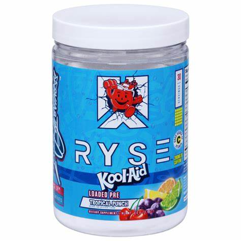 Ryse  Pre - Workout Tropical Punch Kool Aid Flavor 30 Servings