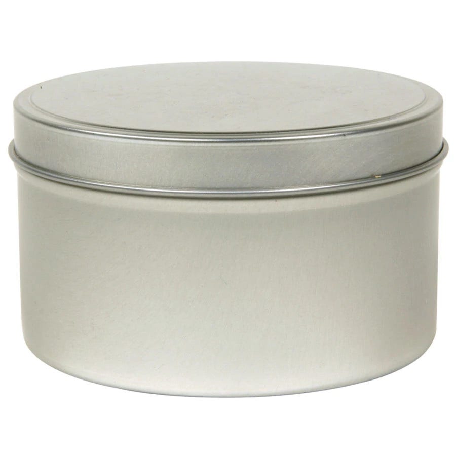 Frontier Round Metal Tin with Silver Finish 16 oz