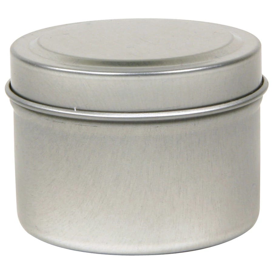 Frontier Round Metal Tin with Silver Finish 2 oz
