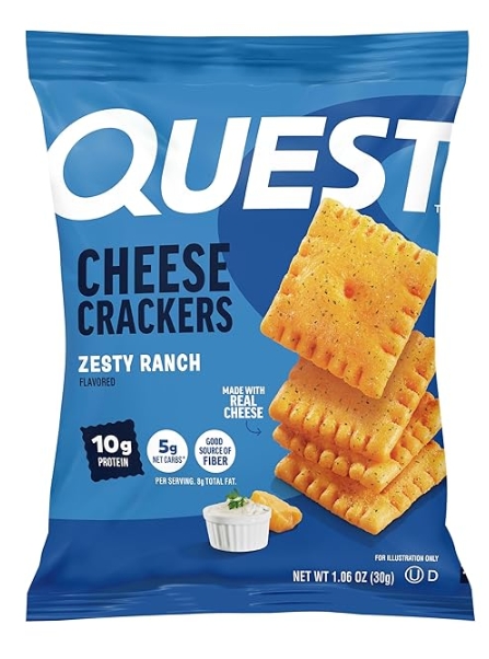 Quest Nutrition Cheesy Protein Crackers Zesty Ranch Flavor 15g Protein 6 Pack