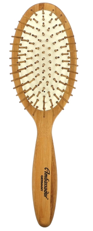 Fuchs Brushes Hairbrush Bamboo Large Oval Wood Pins 5122