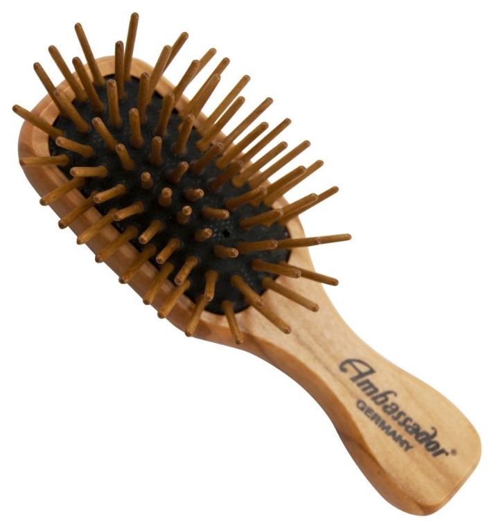 Fuchs Brushes Hairbrush Olivewood Mini W/ Wooden Pins 5116