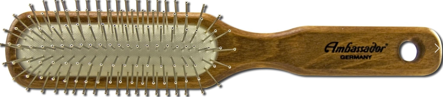 Fuchs Brushes Hairbrush Wood Rectangle W/ Steel Pins 5115