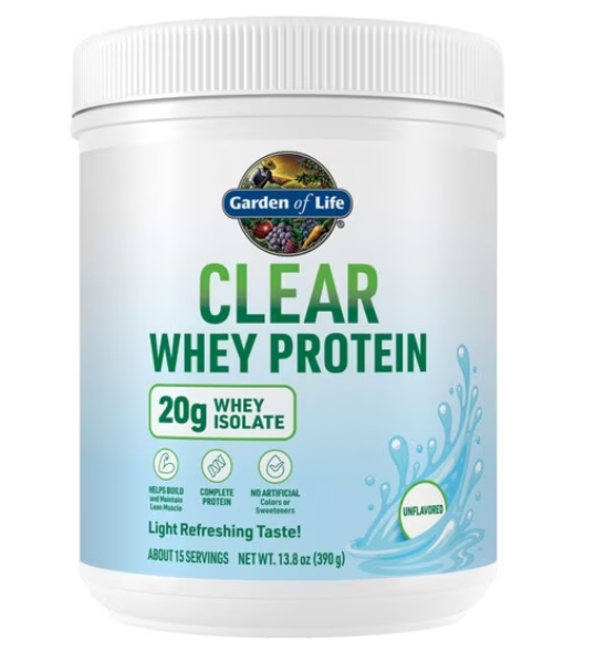 Garden of Life - Clear Whey Protein Isolate 20g Protein 15 Servings Unflavored 13.8 oz