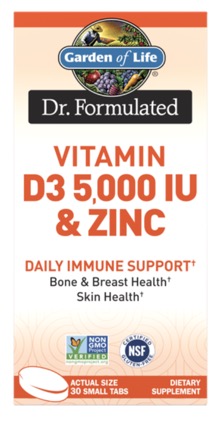 Garden of Life - Dr. Formulated Vitamin D3 5000 IU And Zinc 30 Tablets