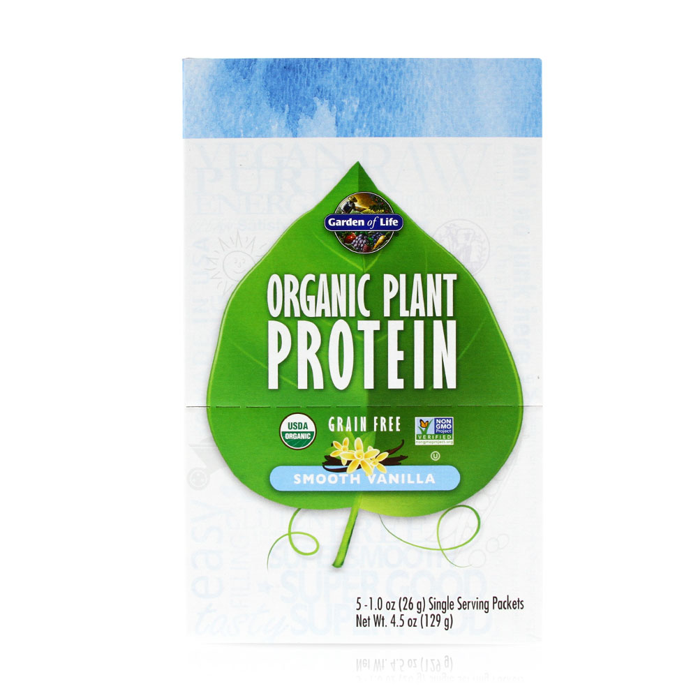 Garden of Life - Organic Plant Protein Smooth Vanilla 1 Tray (5 Pkts)