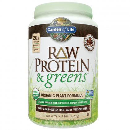 Garden of Life - Raw Protein and Greens Chocolate Organic Powder 21.6oz.