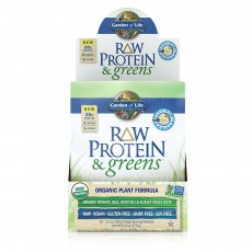 Garden of Life - Raw Protein and Greens Vanilla Organic Powder 10ct Tray 1 oz.
