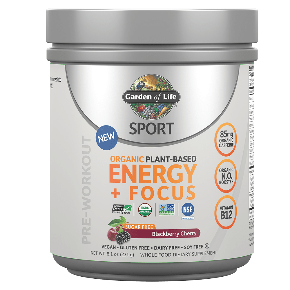 Garden of Life - Sport Org PreWorkout Energy + Focus BlackBrry Cherry Sugar Free 8.1 Oz
