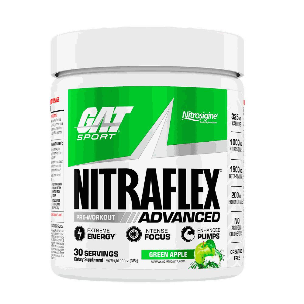 GAT Nitraflex Advanced Pre - Workout Green Apple 30 Servings