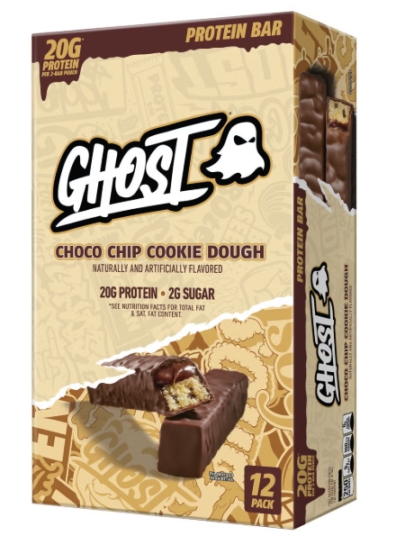 Ghost - Protein Bars 12 Bars Choc Chip Cookie Dough