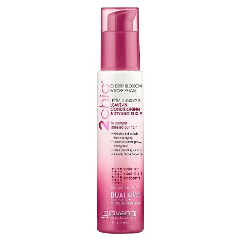 Giovanni Cosmetics 2chic Ultra Luxurious Leave In & Styling Elixir Cherry Blossom & Rose Petals 4 oz