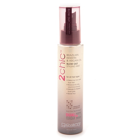 Giovanni Cosmetics 2chic Brazilian Keratin & Argan Oil Ultra Sleek Blow Out Styling Mist 4.5 oz