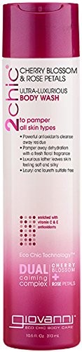Giovanni Cosmetics 2chic Ultra Luxurious Body Wash with Cherry Blossom and Rose Petals 10.5 oz