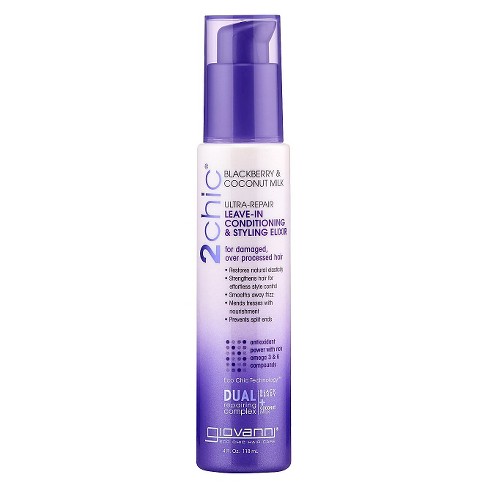 Giovanni Cosmetics 2chic Ultra Repair Leave-In Conditioning with Blackberry & Coconut Milk 4 oz
