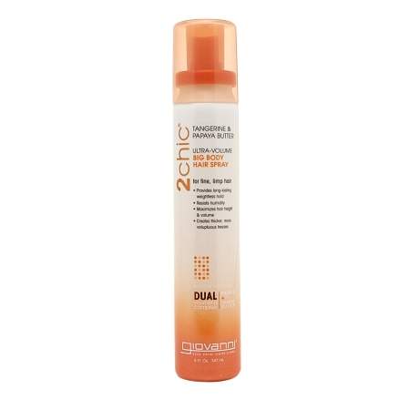Giovanni Cosmetics 2chic Ultra Volume Big Body Hair Spray with Tangerine & Papaya Butter 5 oz-OUT OF STOCK