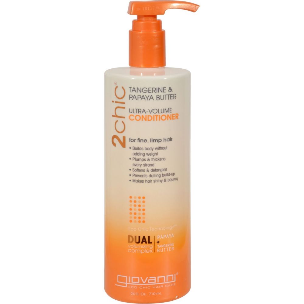 Giovanni Cosmetics 2chic Ultra Volume Conditioner with Tangerine & Papaya Butter Value Size 24 oz