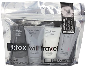 Giovanni Cosmetics Flight Attendant First Class Travel Kit D:tox System Facial 4 ct