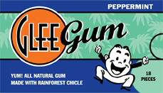 Glee Chewing Gum Peppermint 12 boxes w/ 18 pieces per box     TEMPORARILY UNAVAILABLE