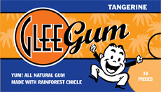 Glee Chewing Gum Tangerine 12 boxes w/ 18 pieces per box     TEMPORARILY UNAVAILABLE