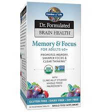 Garden of Life - Dr. Formulated Brain Health Organic Memory And Focus For Adults 40+ 60ct Tabs