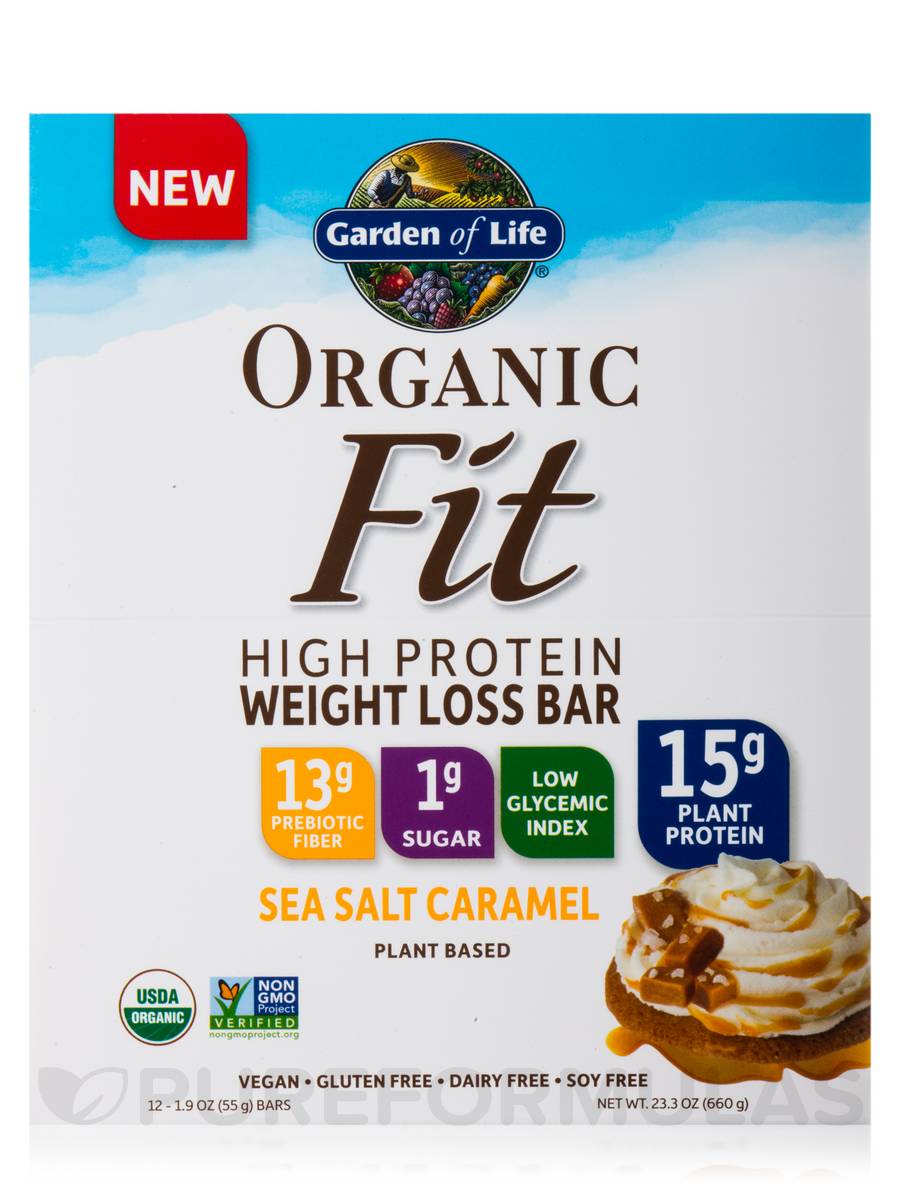 Garden of Life - Organic Fit Weight Loss Bar Sea Salt Caramel 12/2 oz   TEMPORARILY UNAVAILABLE