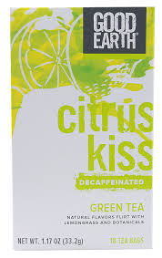 Good Earth Green Tea Citrus Kiss Decaffeinated 18 bag  -TEMP OUT OF STOCK
