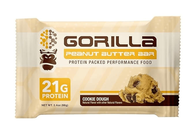 Gorilla Bar High Protein Bar 20grams Protein 12Bars Cookie Dough Flavor 