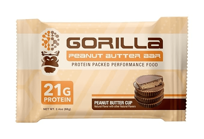 Gorilla Bar High Protein Bar 20grams Protein 12Bars Peanut Butter Cup Flavor