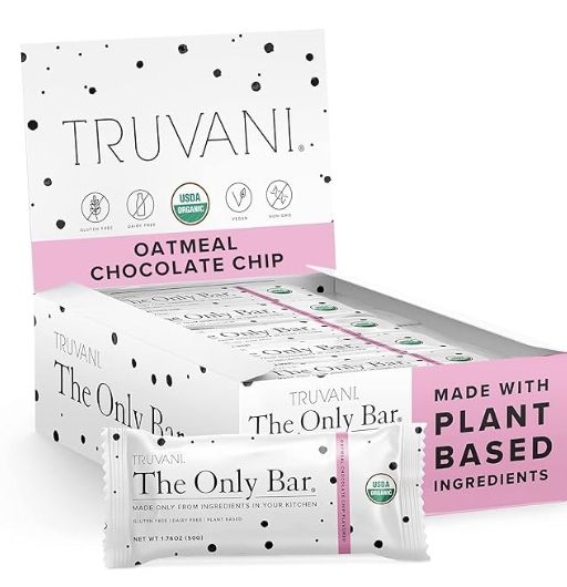 Truvani The Only Bar 6g Protein 12 Bars Oatmeal Chocolate Chip