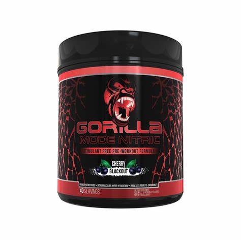 Gorilla Mode Nitric Non-Stimulant Pre-Workout Cherry Blackout 40 serv