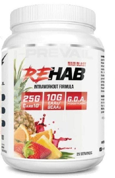 I-Prevail Supplements REHAB Intra workout 36.35/oz Maui Blast 25 Servings