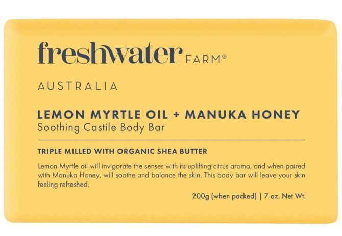 FreshWater Farm Castile Body Bar Lemon + Manuka 7 oz 