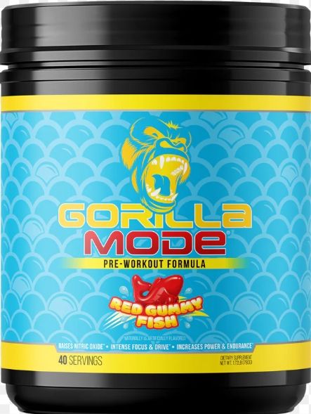 Gorilla Mode Pre-Workout Red Gummy Fish 40 serv